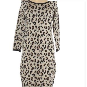 Animal Print Sweater Dress Medium